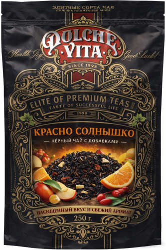 Красно Солнышко DOLCHE VITA чай черный c добавками, упак. 250 г. 