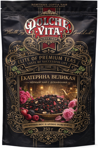 Екатерина Великая DOLCHE VITA чай черный c добавками, упак. 250 г. 