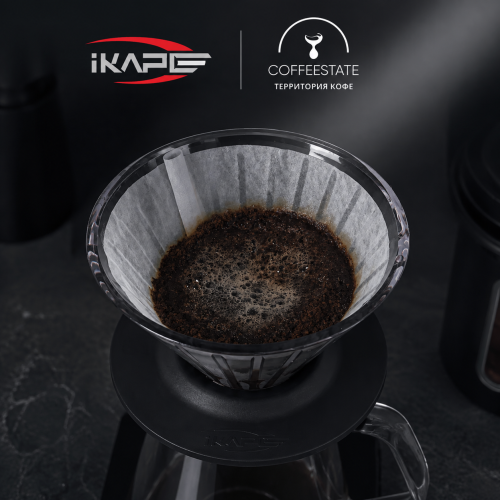 Воронка IKAPE V60 Plastic Coffee Dripper (черный)  фото 4