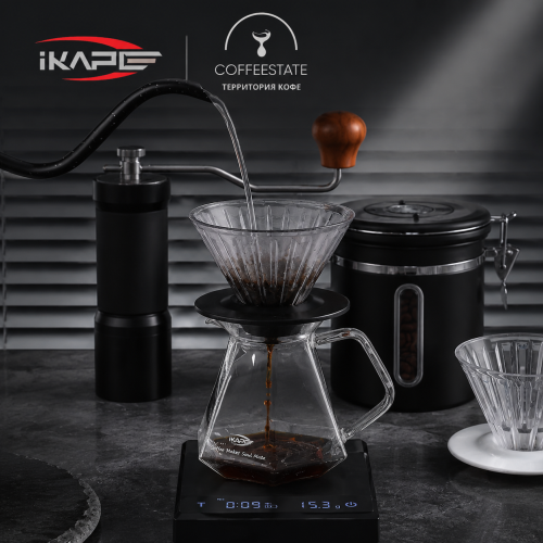 Воронка IKAPE V60 Plastic Coffee Dripper (черный)  фото 3