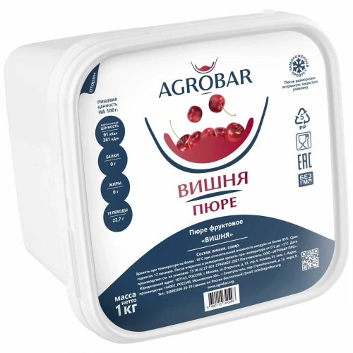 Пюре Вишня АГРОБАР, упак. 1 кг 