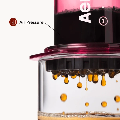 Кофеварка ручная Аэропресс (AeroPress) Clear Pink: розовая, 90PK05  фото 3